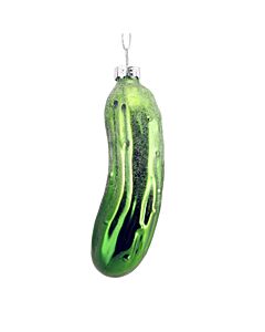 Gisela Graham Green Glass Gherkin Decoration